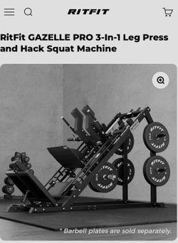 RitFit GAZELLE PRO 3-In-1 Leg Press and Hack Squat Machine Q