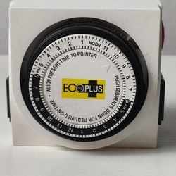 EcoPlus Heavy Duty Mechanical 24 Hour Timer Dual Outlet 3-Prong Accurate Indoor