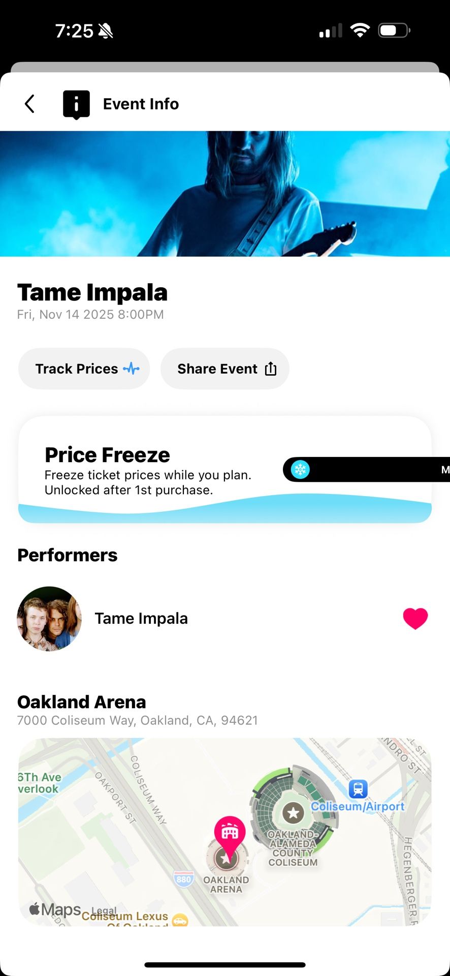 SELLING TAME IMPALA CONCET TICKET