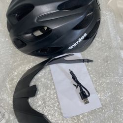 Bike Helmet with Rear Headlights 