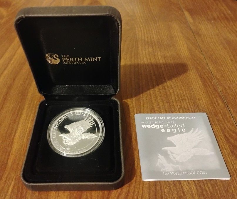 2014 1 oz silver Australian proof Wedge Tailed Eagle Coin By Perth Mint With Certificate Of Authenticity COA