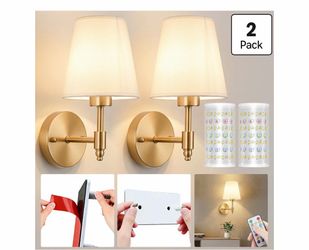 Battery-Operated Wall Sconces with Remote, 2-Pack