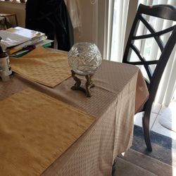 Glass Bowl On Brass Stand