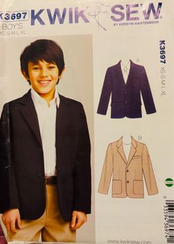 Boys Blazer Kwik Sew K3897 Pattern Size: 4-14 Uncut