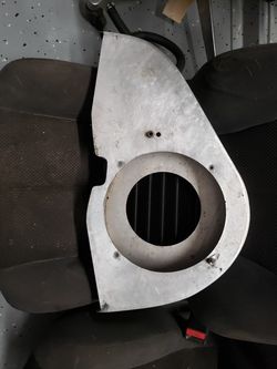 Vw beetle dog house fan shroud with new cooler