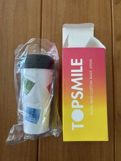 TOPSMILE 400ml Customizable Travel Mug - New
