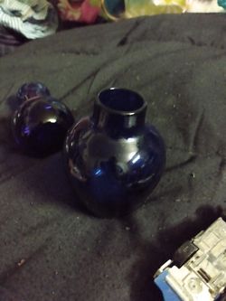 Blue glass vase
