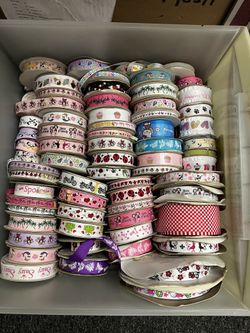 65 Rolls Of Grosgrain Ribbon - Assorted