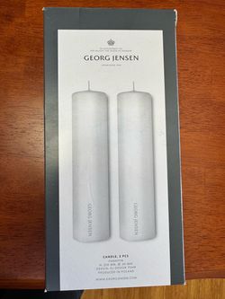 Georg Jensen White Pillar Candles Set of 2