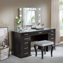 Brand New Glam Obsidian Gray Vanity Set