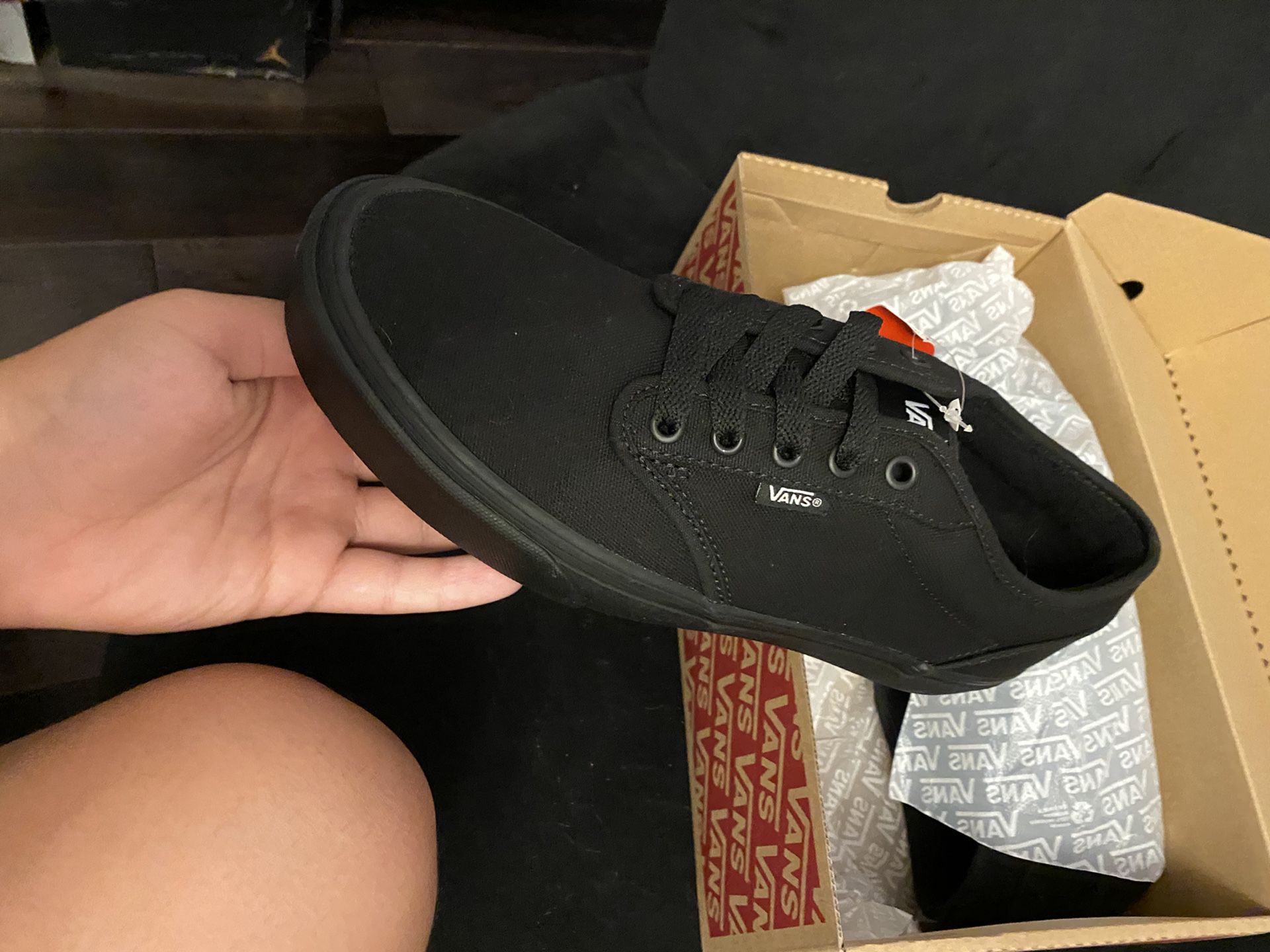 Brand new all black vans with box