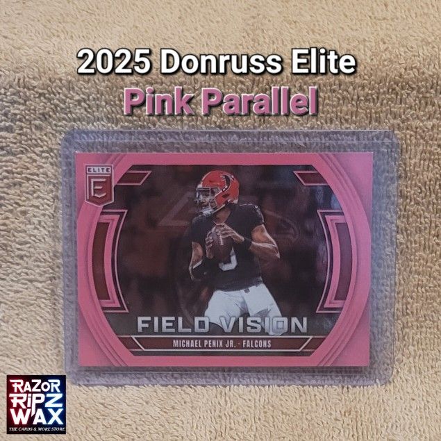 MICHAEL PENIX JR 2025 DONRUSS ELITE #9 FIELD VISION PINK NFL FOOTBALL CARD FREE SHIPPING FALCONS QB