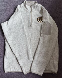 Boston Bruins Antigua Fortune Quarter-Zip Pullover Jacket - Oatmeal