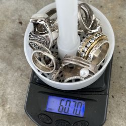 60.70 Grams Of Sterling Rings