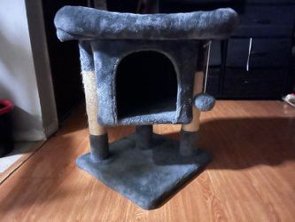 Topeakmart 23.5'' 2-Level Cat Tree Condo Cat Climbing Scratching Tower, Dark Gray