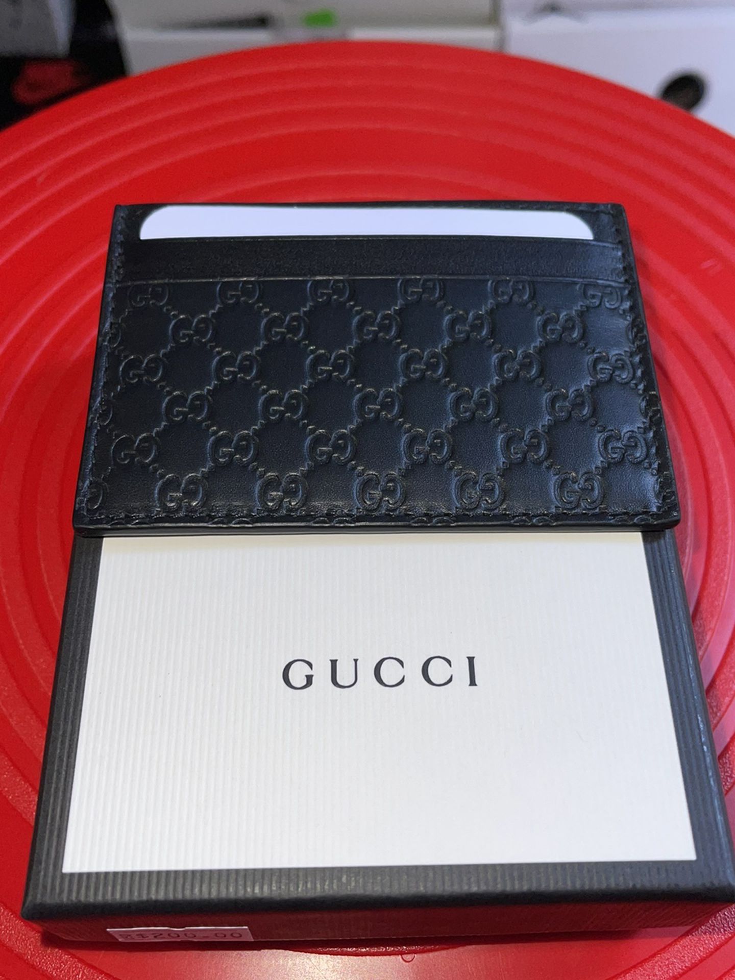 Black Gucci Monogram Card Holder - Brand New