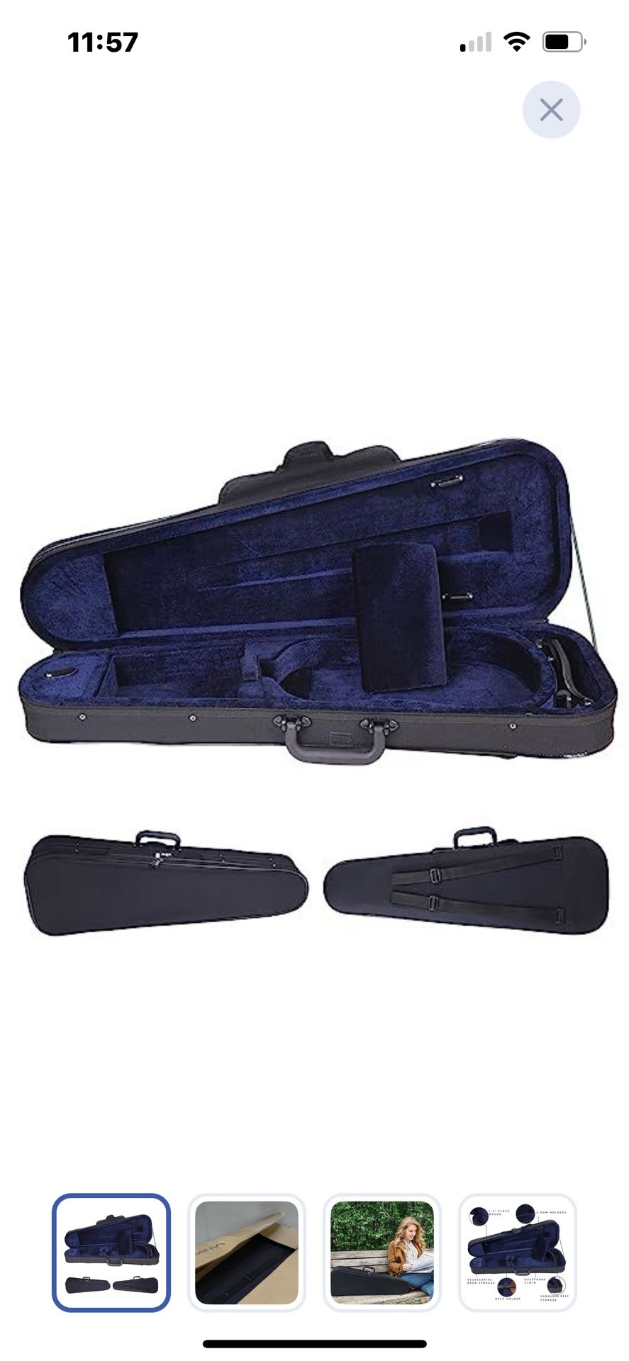 “New”Professional Hard Violin Case 4/4 Full Sz(Black)retail$79)
