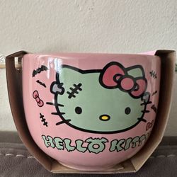 Hello Kitty Halloween Bowl With Chopsticks 