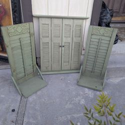 Window Shutter Mirror Set Home Interior 