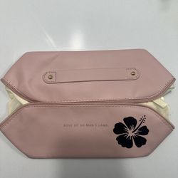 HANDMADE: Pink Hibiscus Foldable Makeup Bag 💗🌺 