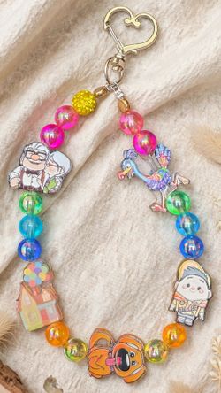 Up Movie Beaded Wristlet Keychain - Handmade