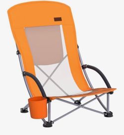 Beach Chair, Beach Chairs for Adults w/Cooler Compact High Back, Cup Holder & Carry Bag