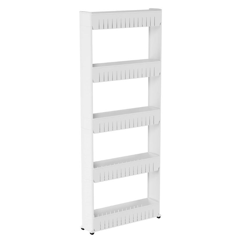 Lavish Home 5-Tier Rolling Cart Plastic Pantry Organizer