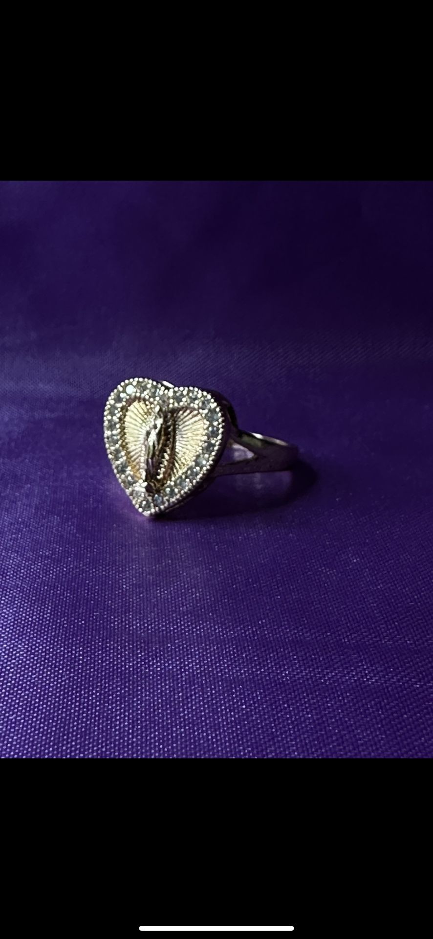 18k Gold Filled Heart Guadalupe Ring