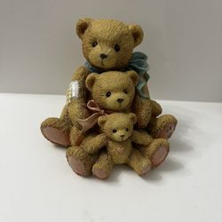 Cherished Teddies Figurine 1991 THEODORE, SAMANTHA & TYLER  3" tall 950505