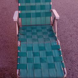 MCM Sunbeam Brand Turquoise Patio Pool Chaise Lounge Chair