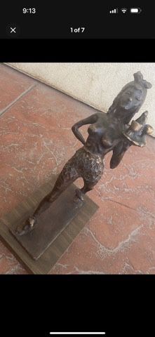 1967 George Gach Topless Waitress Bronze Statue Signed And Numbered