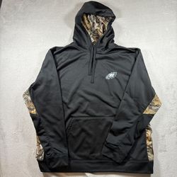 Philadelphia Eagles NFL Hoodie Men 2XL Camo Dunbrooke Black #2401