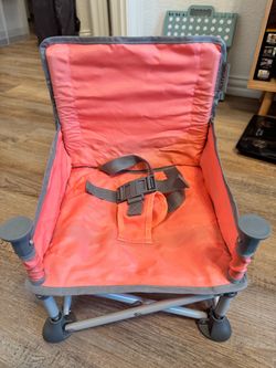 Bright Starts Pop ‘N Sit 3-in-1 Portable Booster Seat + Tray & Travel Bag – Pink