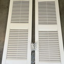 2 Sets of 14 1/2" × 40” Vinyl Open Louver