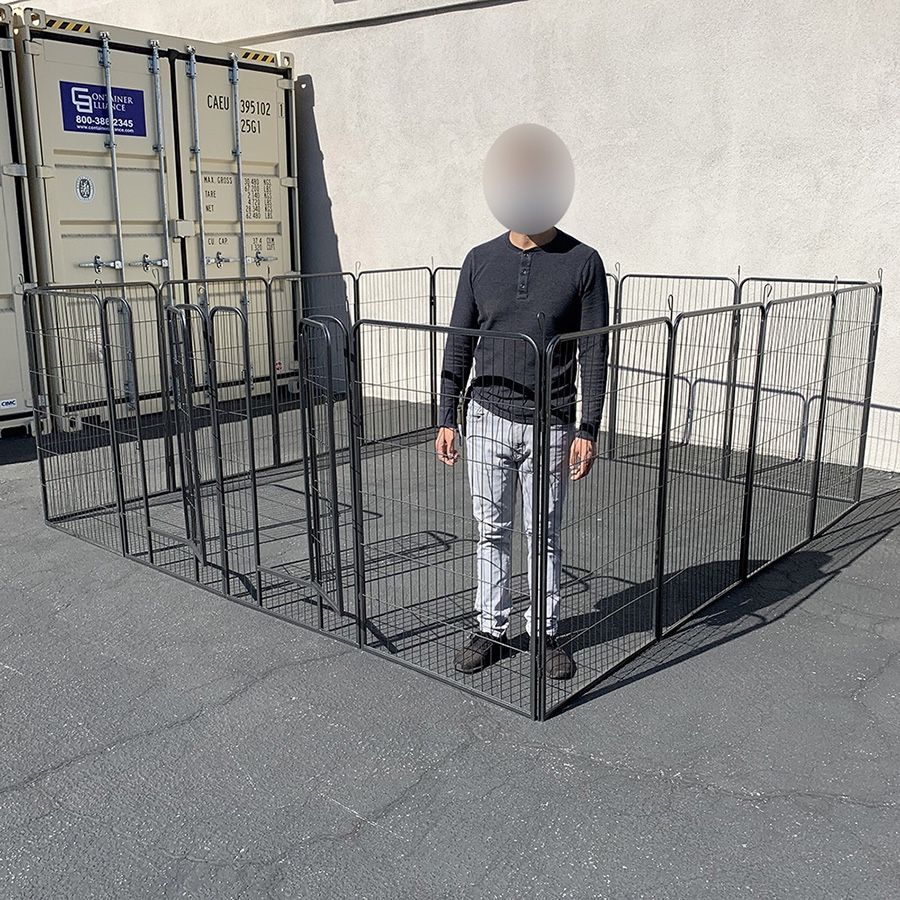 (NEW) $270 Large 10x10ft Heavy Duty 48” Tall, 16-Panels Dog Playpen Pet Exercise Fence Crate Kennel