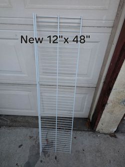 SuperSlide 48 in. L x 12 in. D White Wire Closet Shelf. New in great condition.