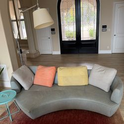 Curved Leather Roche Bobois Couch