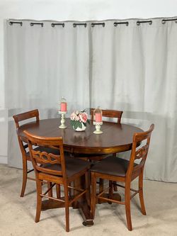 High Extendable Dining Table with 4 Chairs