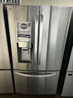 NEW O BOX LG FRENCH STYLE REFRIGERATOR STAINLESS STEEL