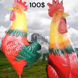 6ft Metal Rooster 