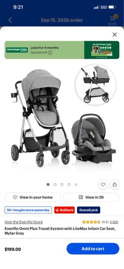Evenflo Omni Plus Travel System with LiteMax Infant Car Seat