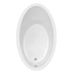 Mansfield Pro-Fit Builder Series 36-in × 60-in White Acrylic Oval Drop-in and Undermount Soaking Bathtub ( Reversible drain)