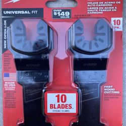 New Milwaukee Multi Tool Blades For Wood , 10 PCs. Universal Fit
