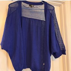 a.n.a Blue Open-Front Cardigan