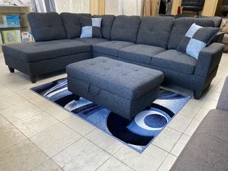 Blue/grey sectional