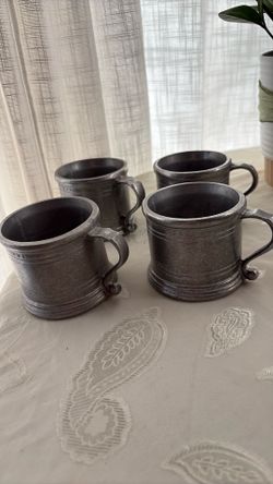 Rare Medivial pewter set for four mugs