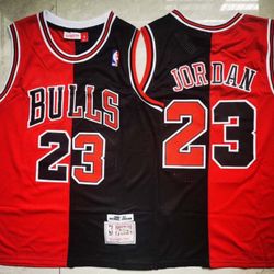 NEW Men's Chicago Bulls Michael Jordan #23 Bulls Split Throwback Jersey
