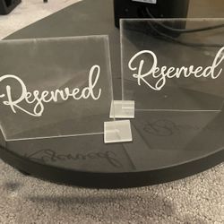 Reserved Table Signs