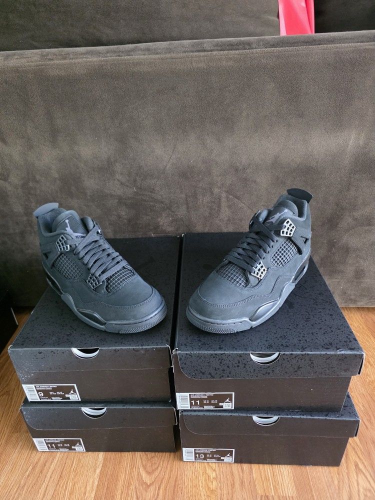 Nike Air Jordan 4 Og Black Cat Men Size 10, 10.5, 11, 11.5 And 13