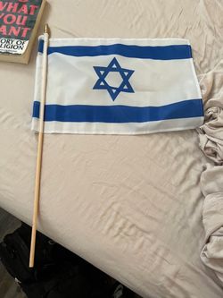 Small Israel Flags on Wooden Stick 5x8 inch